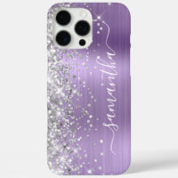 Silver Glitter Light Purple Metallic Signature