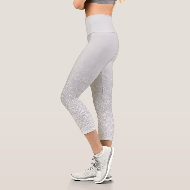 Silver Glitter Lights Capri Leggings (Left)