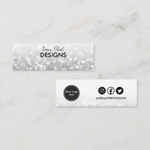Silver Glitter Logo Social Media Earring Display B Mini Business Card