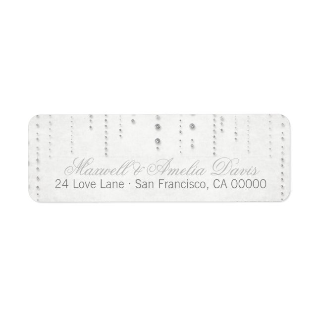 Silver Glitter Look Wedding Address Labels (Front)
