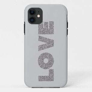Silver Glitter Love Case-Mate iPhone Case