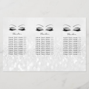 Silver Glitter Makeup Eyes Grey Lash DL Leaflet Flyer