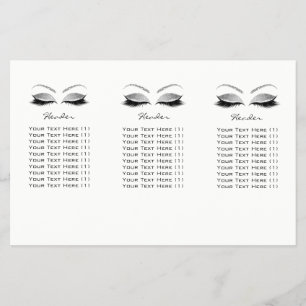 Silver Glitter Makeup Eyes White Lash DL Leaflet Flyer