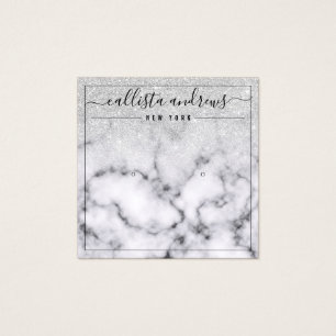 Silver Glitter Marble Ombre Earring Display Card
