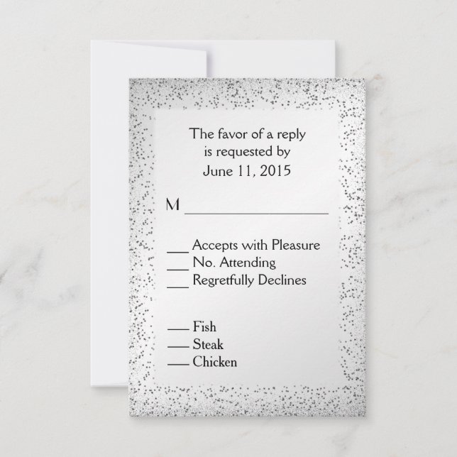 Silver Glitter Menu RSVP (Front)