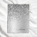 Silver Glitter Metal Monogram Glam Name Fleece Blanket<br><div class="desc">Silver Faux Foil Metallic Sparkle Glitter Brushed Metal Monogram Name and Initial Fleece Blanket. This makes the perfect sweet 16 birthday,  wedding,  bridal shower,  anniversary,  baby shower or bachelorette party gift for someone that loves glam luxury and chic styles.</div>