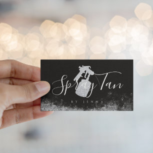 Silver Glitter Moblie Spray Tan  Business Card