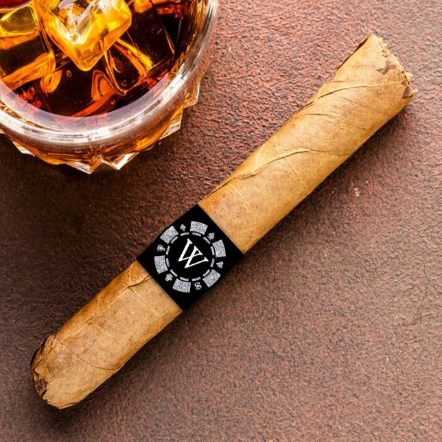 Silver Glitter Monogram Poker Chip Casino Cigar (Creator Uploaded)