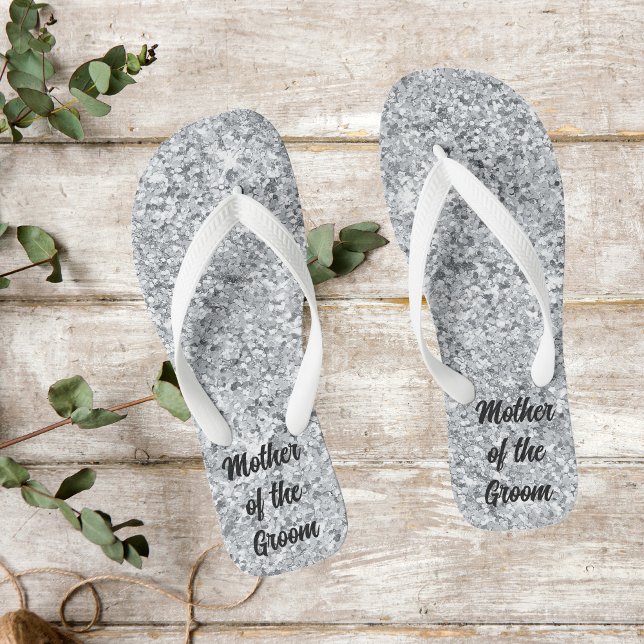 Silver Glitter Mother of The Bride Groom Wedding Jandals (Creator Uploaded)