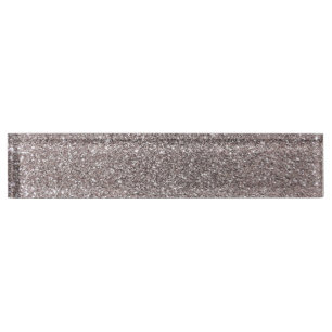 Silver glitter nameplate