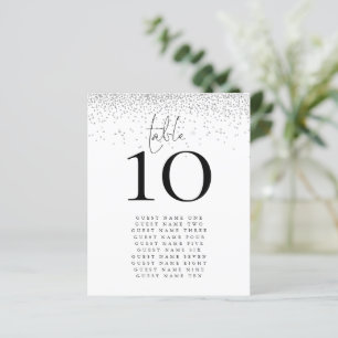Silver Glitter Names Wedding Table Number