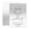 Silver glitter ombre chic white script wedding