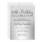 Silver glitter ombre metallic 60th birthday