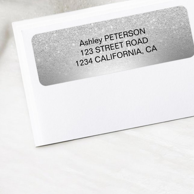 Silver glitter ombre metallic foil (Silver glitter ombre metallic foil label)