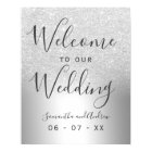 Silver glitter ombre metallic wedding welcome
