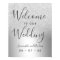 Silver glitter ombre metallic wedding welcome