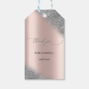 Silver Glitter Ombre Rose Gold Wedding Gift Tags