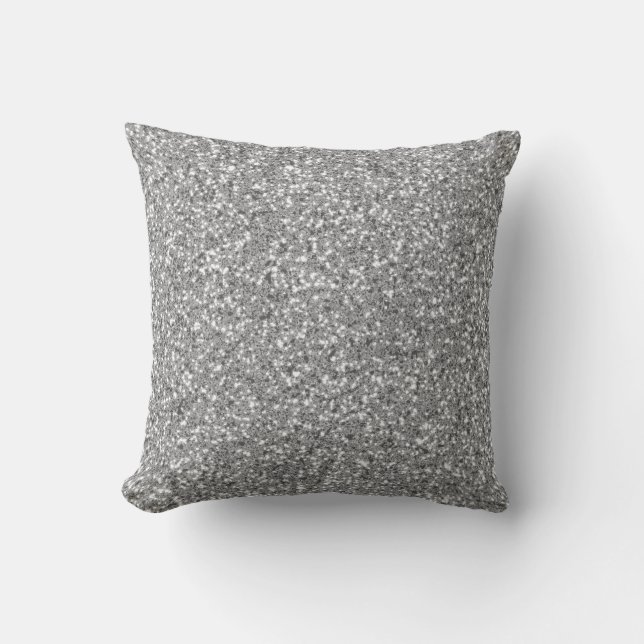 Silver Glitter Pattern Look-like Cushion (Front)