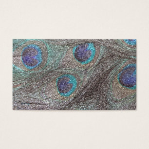 Silver glitter peacock feathers