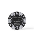 Silver Glitter Poker Chip Casino Night Party