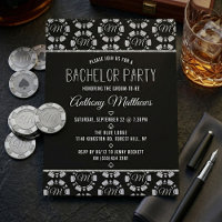Silver Glitter Poker Chip Las Vegas Bachelor Party
