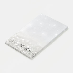 Silver Glitter post-it notes