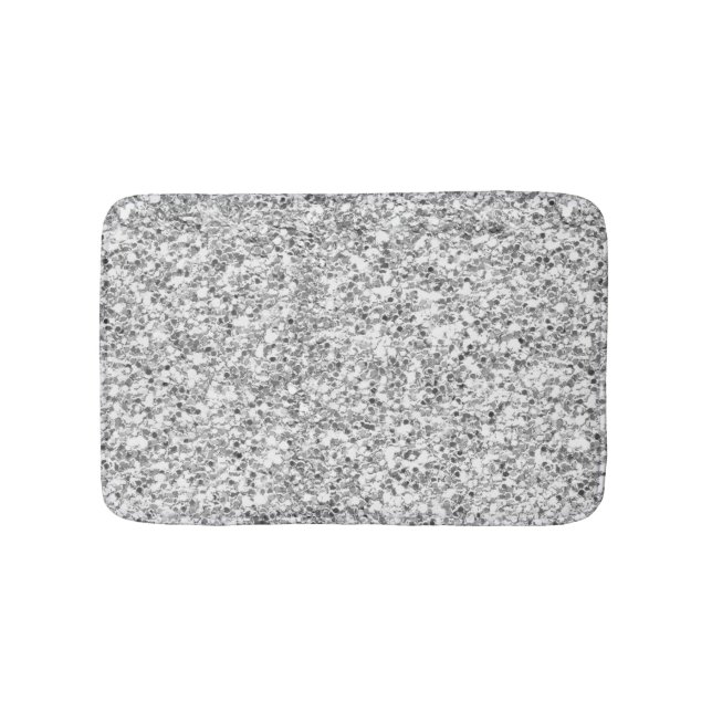 Silver Glitter Printed Bath Mat (Front)