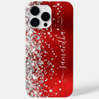 Silver Glitter Red Glam Girly Signature