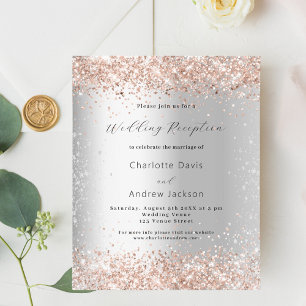 Silver glitter rose gold budget wedding reception
