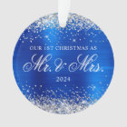 Silver Glitter Royal Blue Foil Our 1st Christmas