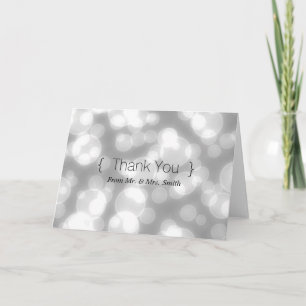 Silver Glitter Simple Elegant Thank You