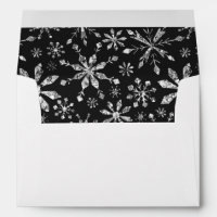 Silver Glitter Snowflake Pattern Winter Wedding