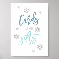 Silver Glitter Snowflakes | Cards and Gifts Sign