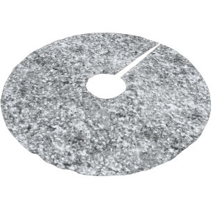 Silver Glitter Sparkle Brushed Polyester Tree Skirt