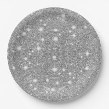 Silver Glitter Sparkle Metal Metallic Look