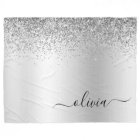 Silver Glitter Sparkle Metal Monogram Name