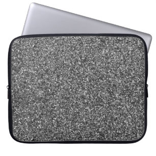 Silver Glitter Sparkle Metallic Laptop Sleeve