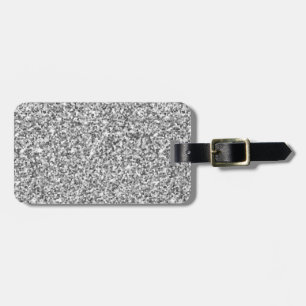 Silver Glitter Sparkle Metallic Luggage Tag