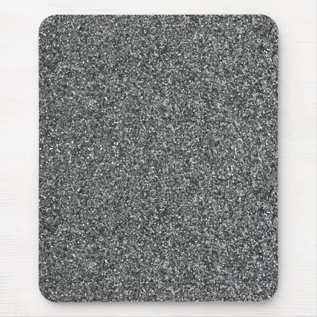Silver Glitter Sparkle Metallic Mouse Pad (Front)