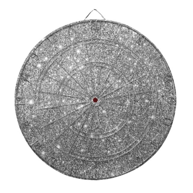 Silver Glitter Sparkles Dartboard (Front)