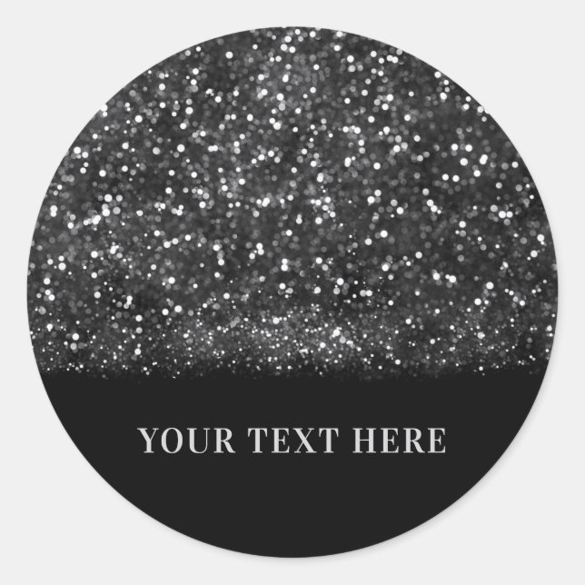 Silver Glitter Sparkling Lights Sparkly Chic Party Classic Round Sticker (Front)