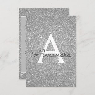 Silver Glitter Sweet 16 Save the Date Invitation