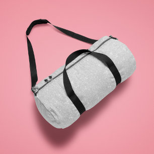 Silver Glitter Texture White Sparkling Shiny Duffle Bag