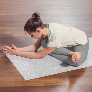 Silver Glitter Texture White Sparkling Shiny Yoga Mat