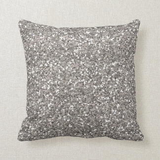 Silver Glitter Throw Pillow