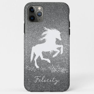 Silver Glitter Unicorn Case-Mate iPhone Case