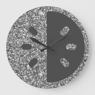 Silver Glitter Wall Clock