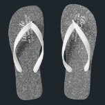 SILVER Glitter Wedding Flipflops BRIDE, Beach<br><div class="desc">Add the Bridal Party members role,  couples married name and wedding date to these elegant summer beach wedding flipflops with a faux gold glitter finish.</div>