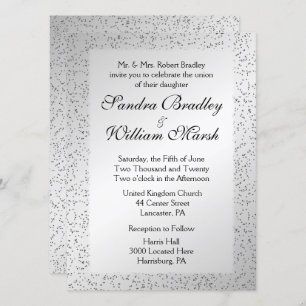 Silver Glitter Wedding Invitation