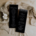 Silver Glitter Wedding Program Programme<br><div class="desc">This silver glitter wedding program is perfect for a rustic wedding. The simple and elegant design features silver confetti in a black background.</div>